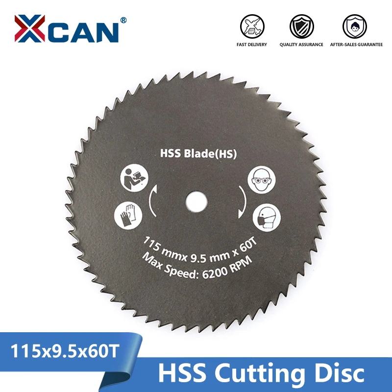 XCAN Saw Blade 115x9.5x60T HSS Cutting Disc for Wood Metal Cutting Tool Circular Saw Blade Power Tool Saw Disc