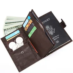 2020 hot-selling passport bag leather passport book multi-card first layer cowhide short wallet document bag