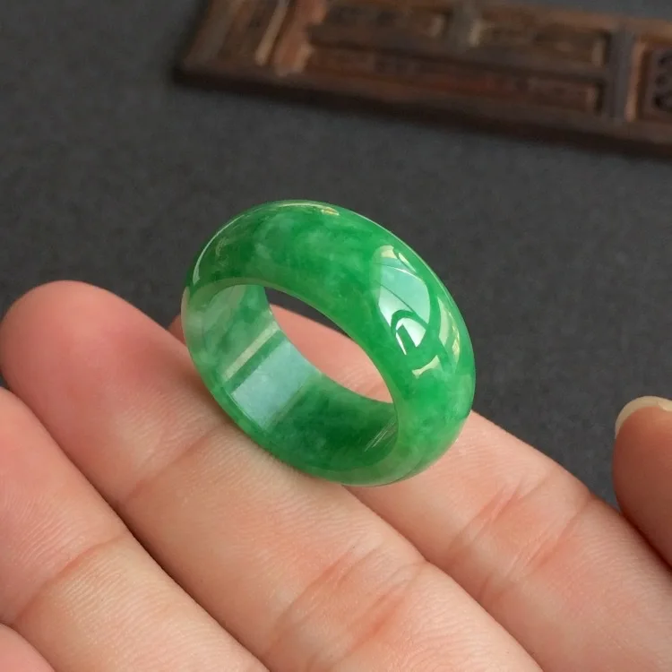 100% Natural Emerald Jade Ring Men Women Fine Jewelry Genuine Burma Jadeite Rings Myanmar Certified Jades Stone Ring Male Gifts