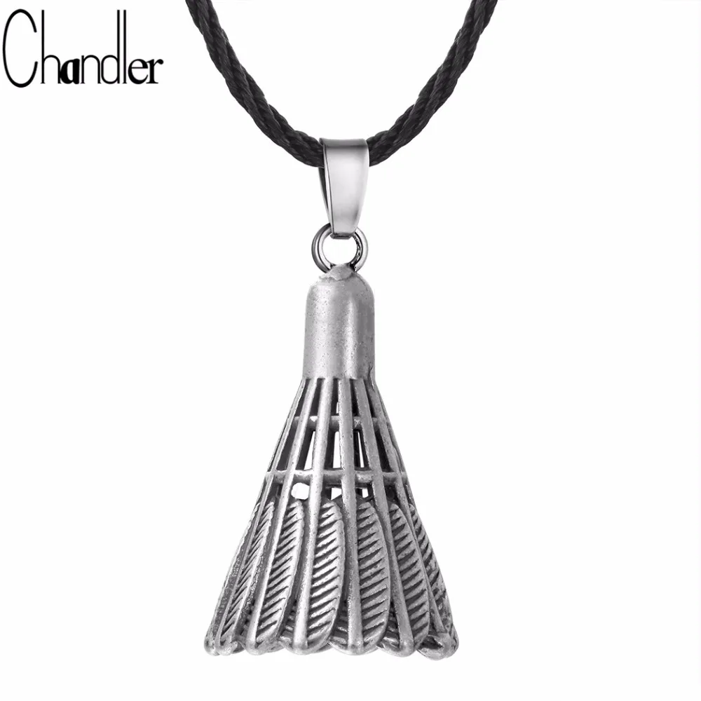 Chandler Badminton Pendant Antique Sports Fitness Necklace Battledore Accessories