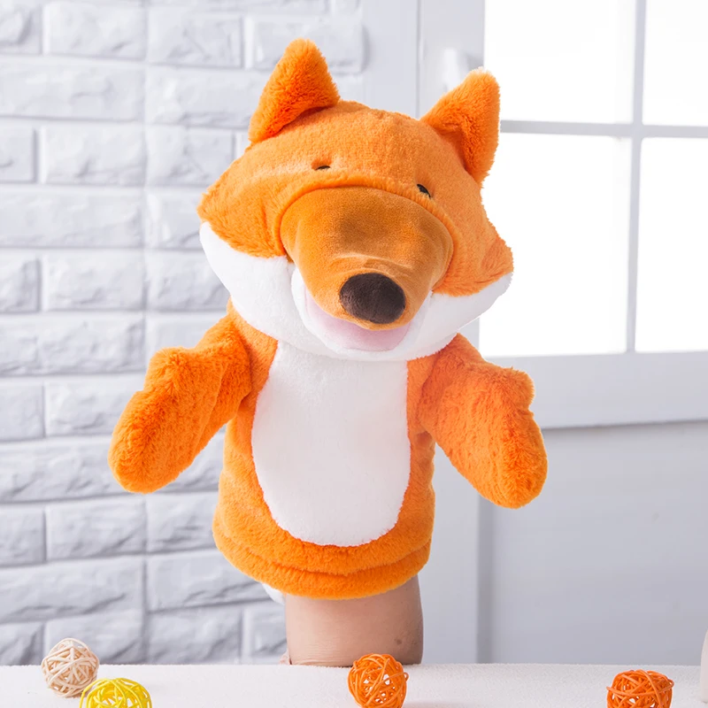 Plüsch Handpuppe Weiche Tiere Puppen Fuchs Handpuppe Für Kinder Erwachsene Pretend Spielen Puppen, 28CM