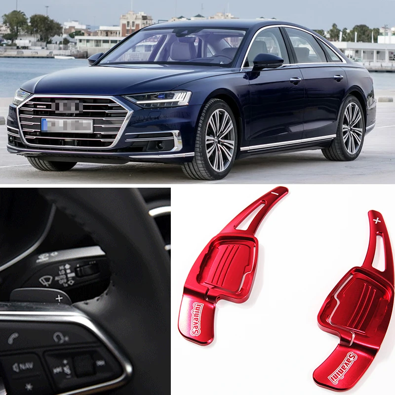 

2pcs Steering Wheel Aluminum Shift Paddle Shifter Extension For Audi A8 2018 Car-styling