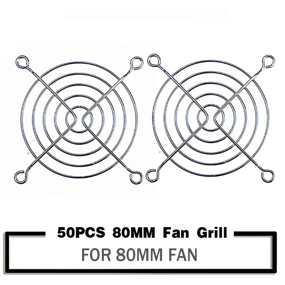 

50 Pieces 80mm Fan Grills 80x80mm Metal Protector For 80mm Fans Computer Case Iron Mesh for Fan Protection