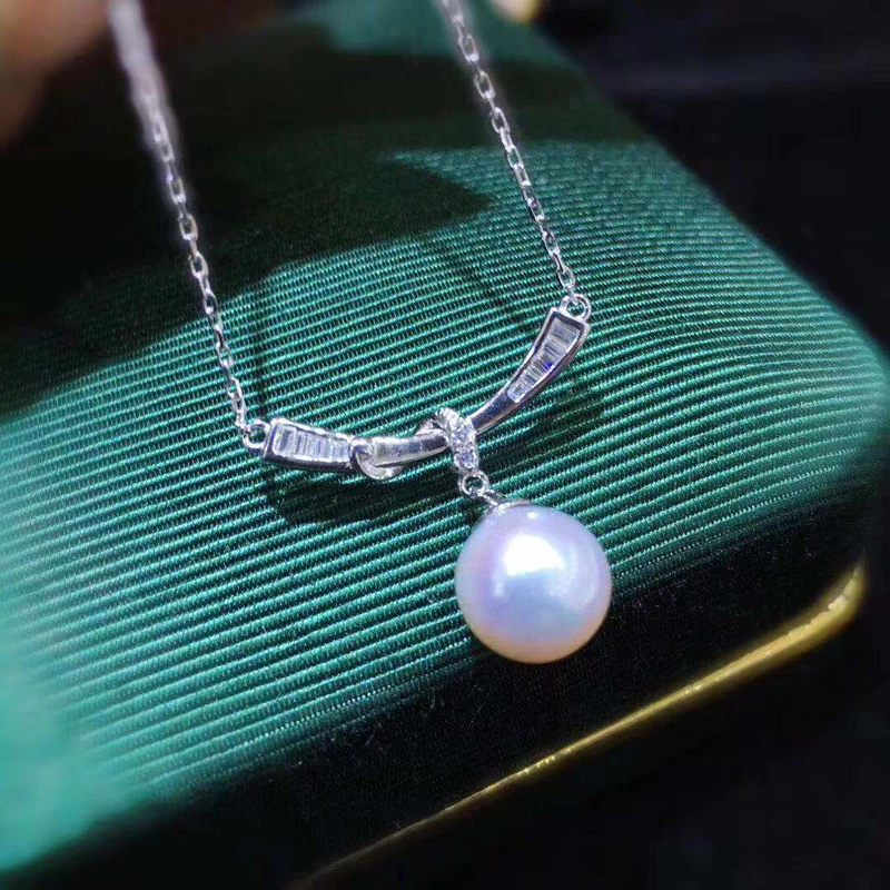 3Pcs/Lot  Fashion Pendant Necklace Settings S925 Sterling Silver Pearl Pendant Chain Fittings Women DIY Accessory