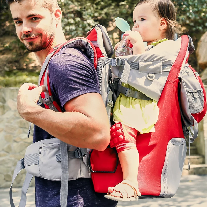 Portador multifunktionellen ein prueba de lluvia y frío para bebé, silla trasera para niño, taburete de viaje portátil con marco trase