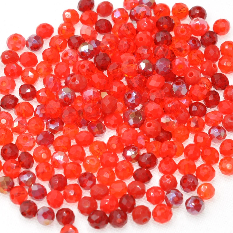 Dark Red Shining Multicolor 4/6mm Crystal Beads Rondelle Shape Jewelry Findings Earring Glass Quartz Charms Bracelet Accessories