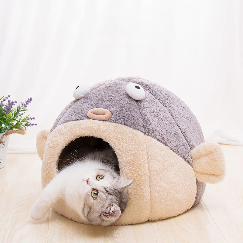 Imagem -03 - Soft Cozy Bed For Pet Cave Products For Cats Poleiro Tent Acessórios para Dormir Niche Chat Katzenbett Cat Cave