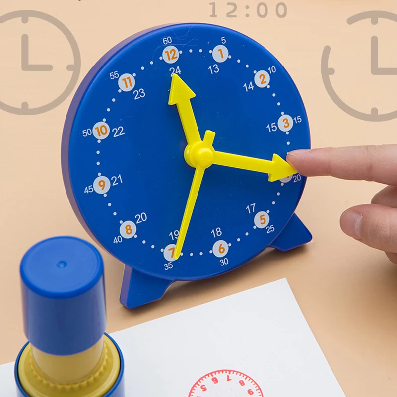 Children Kids Clock Model Toys Early Educational Cognitive Math Toy Montessori Teaching Aids Three-needle Linkage Detachable Toy