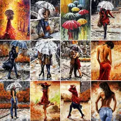 GATYZTORY Waiting landscape DIY Painting by Numbers Acrylic abstract Oil paint by numbers Picture On Canvas For Wall Art Picture