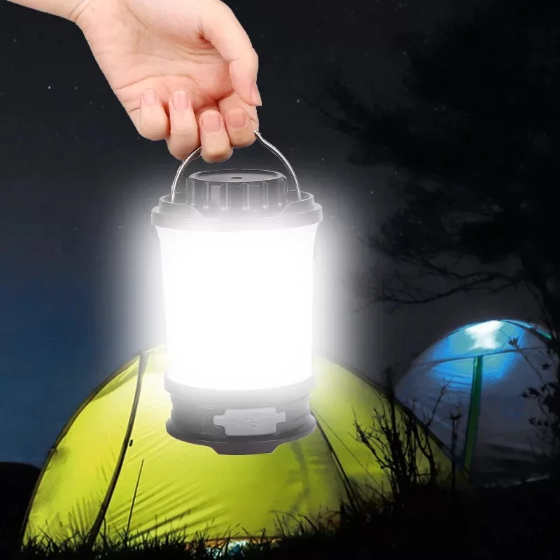 High Quality USB Rechargeable LED Camping Lantern 700 lumen IP65 lithium battery ultra Tent Light also portable power bank