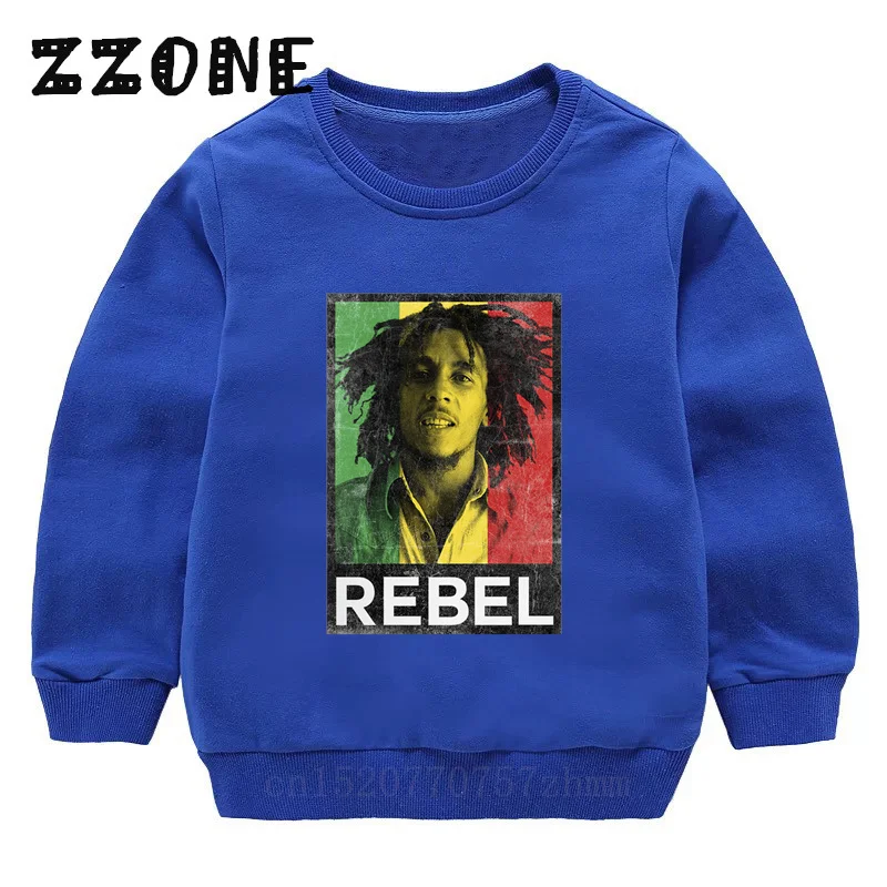 Kids Sweatshirts Jamaica Singer Bob Marley Reggae Rastafari Print Fashion Children Hoodies Baby Pullover Tops Girls Boys Clothes