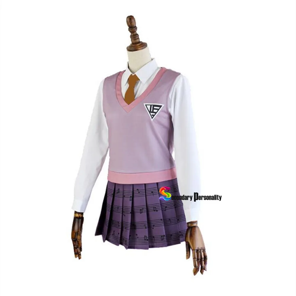 Anime Danganronpa V3 Kaede Akamatsu Cosplay kostiumy damskie sukienki koszula z motywem Anime spódnica skarpetki dziewczyna JK mundurek szkolny