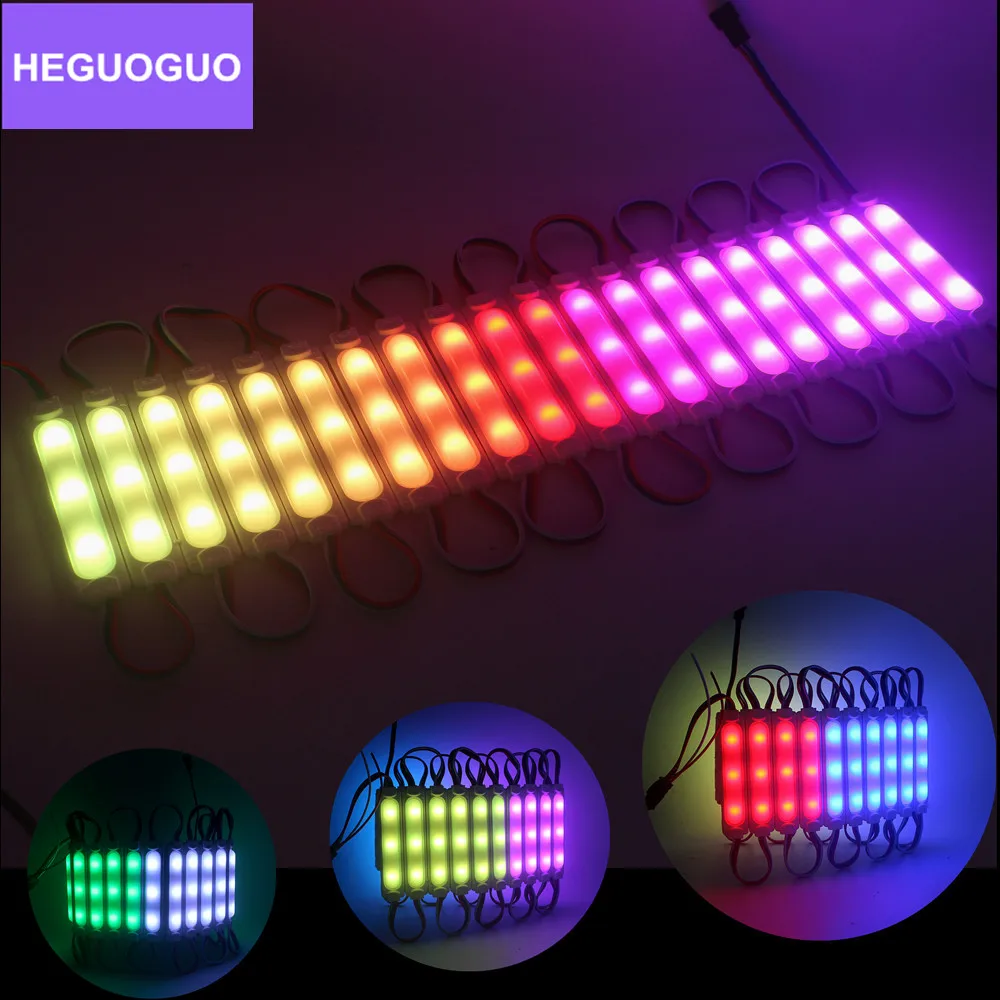 20leds/lot WS2811 2811 IC Full Color Pixel LED Module Light DC 12V IP68 Waterproof RGB Color Digital Smart Bluetooth LED String