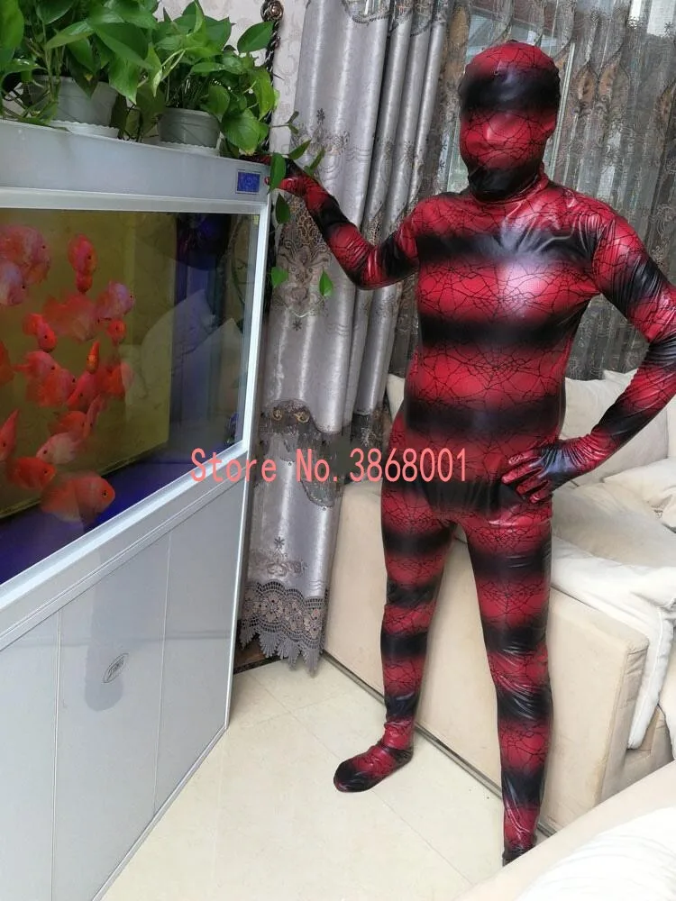 combinaison-tixi-dlique-brillante-pour-halloween-motif-toile-d'araignee-gelee-rayures-noires-costume-de-batterie-complete-costumes-zentai-barrage-rouge-cosplay