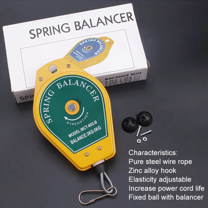 Imagem -04 - Mola Retrátil Balanceador Chave de Fenda Pendurado Chave Torque Gancho Aço Fio Corda Ferramenta Medição Titular Ergonômico Bal
