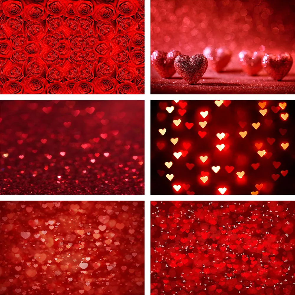 

Mehofond Photo Background Valentine's Day Red Rose Flower Little Sweet Heart 1st Birthday Party Baby Shower Photography Backdrop