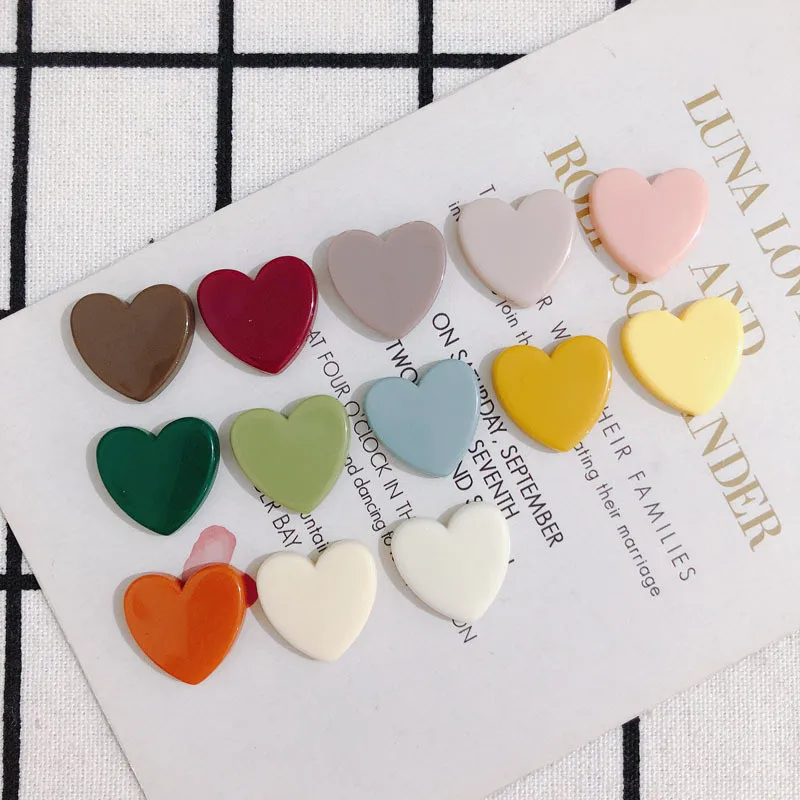 20PCS DIY New Love Heart Colorful Acrylic Patch Handmade Hairpin Jewelry Earrings Accessories Materials Jewelry Maiking