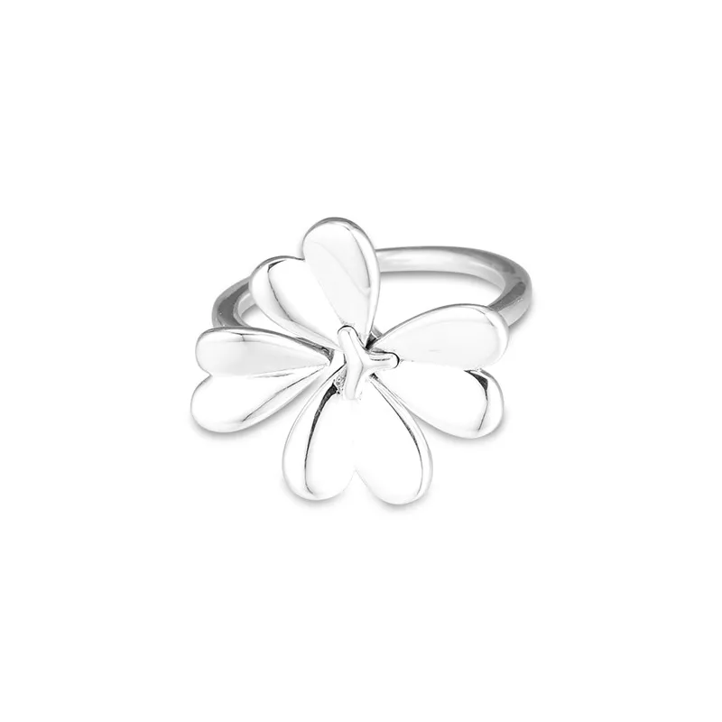 100% 925 Sterling Silver Rings for Women Spring Jewelry Moving Clover Lucky Women Rings Charm Spring Charm Jewellery 2019 New