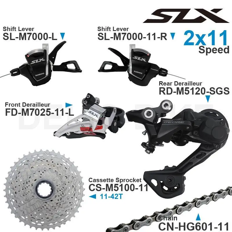 SHIMANO SLX M7000 11s リアディレラー・シフターセット売り Shimano-Slx m7000 2x11ギアセット,shifier m7000,シフターm5120,リア