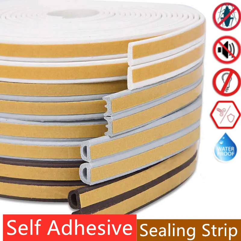 D/I/P/E Type Self-Adhesive Door And Window Sealing Strip Anti-collision Sound Insulation Windproof Dust-Proof Foam Sealing Strip