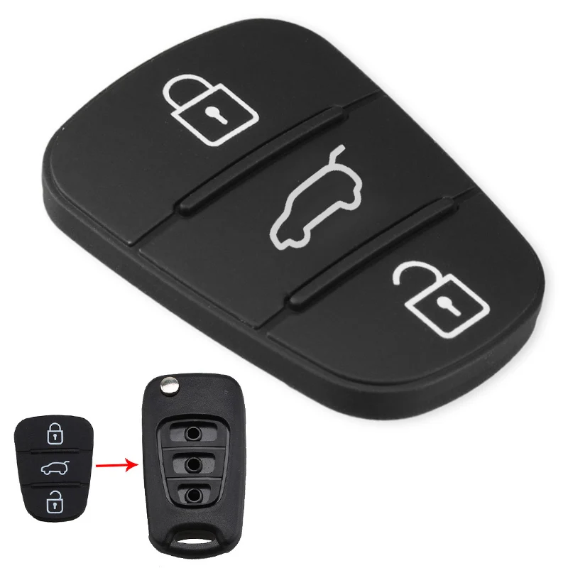 

3 Buttons Rubber Pad Insert Replacement Fit for Hyundai Solaris Accent Tucson l10 l20 l30 Kia Rio Flip Remote Car Key Shell