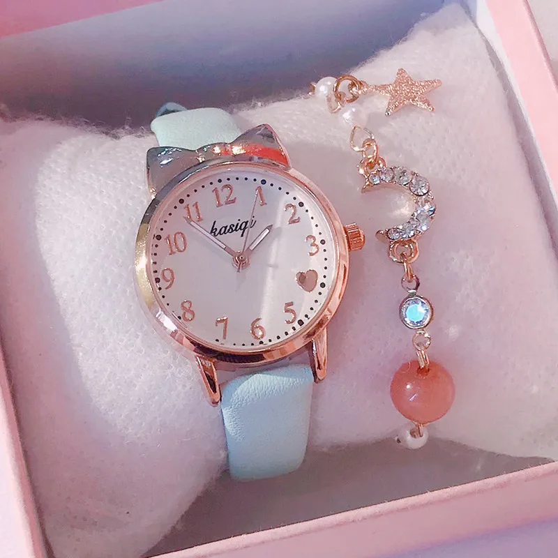 Card Captor Sakura Silver Moon Star Moon Girlfriends Cute Cartoon Girls Bracelet Watch Set Women Watches 2020