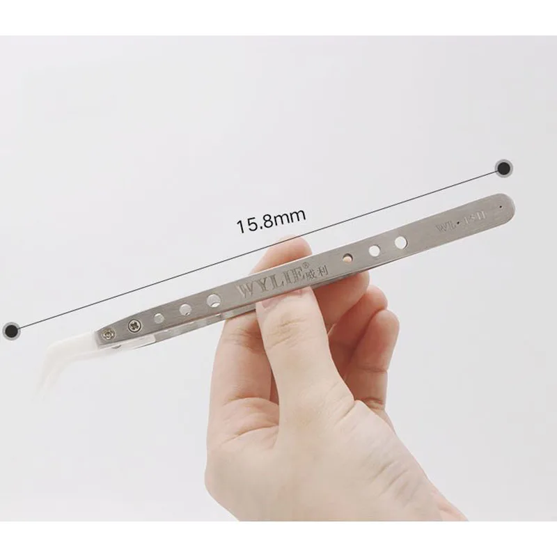 SAYTL Anti-statica Pinzette In Ceramica linea di Volo di impronte digitali Pinzette per il Telefono di riparazione del filo di rame clip di linea ponticello 0.01 millimetri