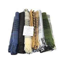 110cm Cotton Scarf Thickened Outdoor Hiking  Military Arab Tactical Desert Scarf Army Shemagh Scarves With Tassel For Men Women