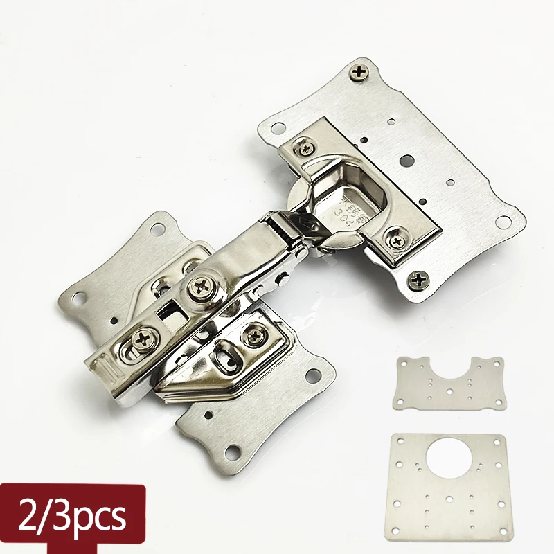 Kitchen Cupboard Door Hinge Cabinet Furniture Drawer Hinge Repair Plates Side Panels Mount  Hardware Accessories Stainless Steel