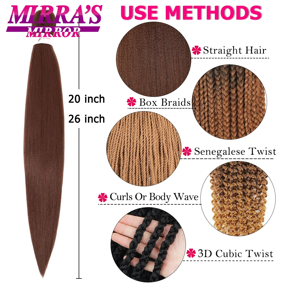 Extensions capillaires synthétiques, tresses professionnelles pour tresses au Crochet, Texture Yaki douce, brun ombré