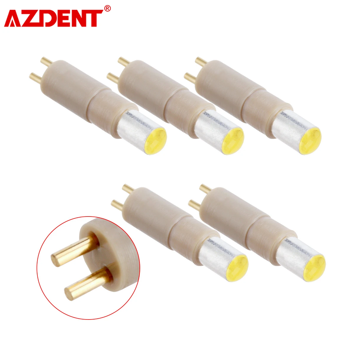 5PCS Dental LED Bulb Fit for NSK Fiber Optic High Speed Handpiece CX207-GN Quick Coupler CX229-GN