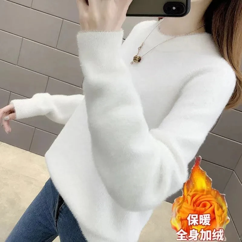 Splicing Plush Short Coat Women Spring And Autumn 2021 New Korean Loose Hooded Plush Cardigan Top Female Pink Zipper Trend 819