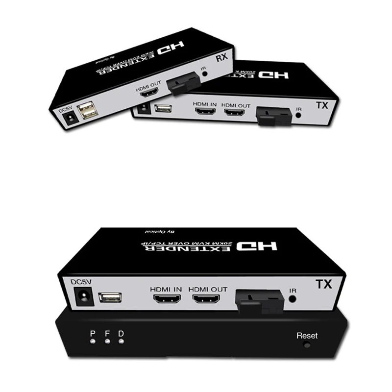 Convertidor de fibra óptica TLT-TECH 1080P HDMI, extensor de fibra óptica con Control USB, 20Km, con bucle sobre Cable SC