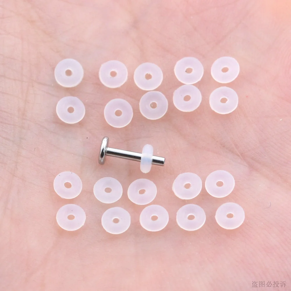 Starose-almohadilla de silicona transparente para Piercing corporal, accesorios de barra, anillo de goma, tapones para los oídos, 20 unidades