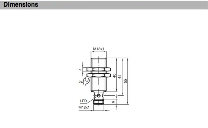 M18 inductive proximity sensor126071 NCB5-18GM40-Z0-V1  5mm