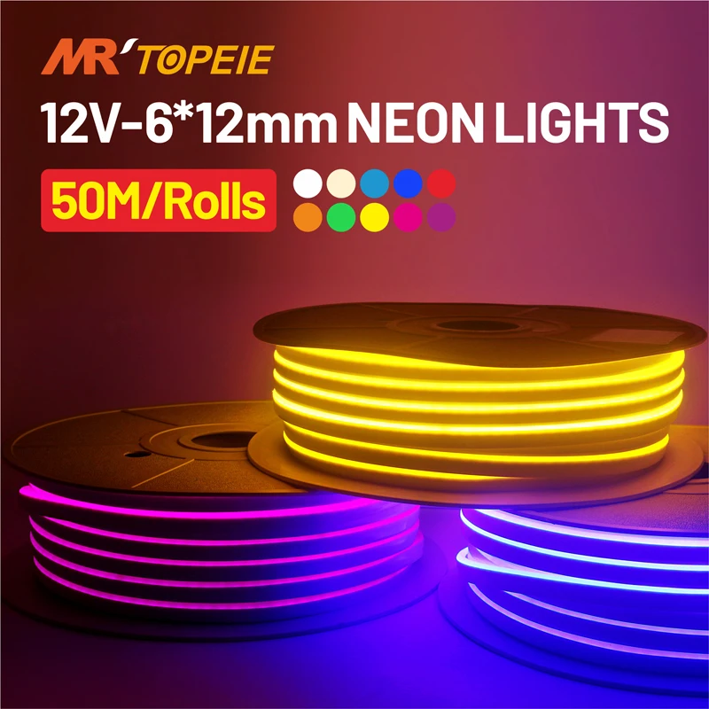 tira conduzida 50m luz de neon flexivel impermeavel ip65 luces led fita corda escurecimento flex tubo fita sala faca voce mesmo led branco vermelho azul dc12v 01