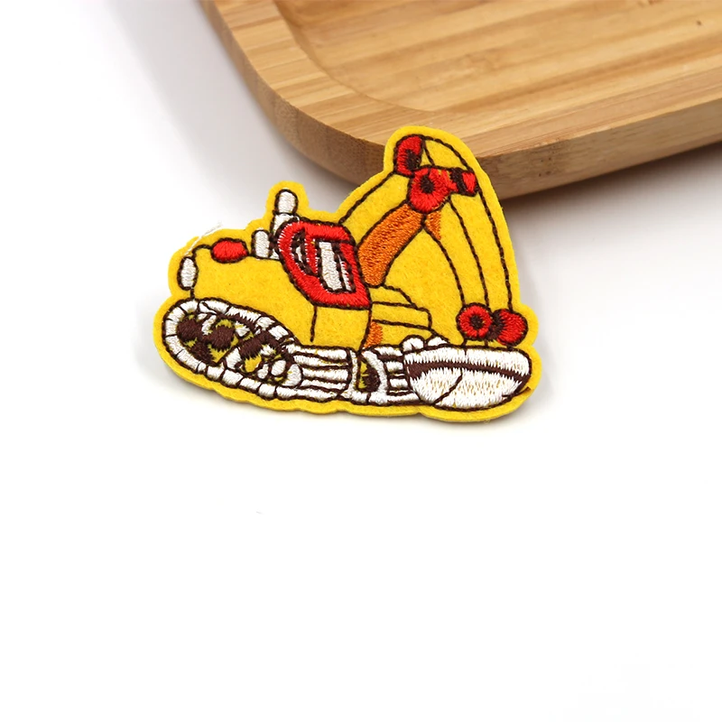 10pcs Cartoon Truck Patches Iron On Sew On Embroidery Transportation Stickers DIY Badge Fabric Appliques For Coats Jeans Bags