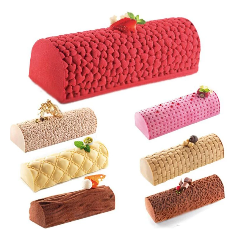 SHENHONG Silicone Baking Mats Set Mousse Cake Molds Veins Mat Fondant Mould Dessert Bakeware Pastry Pan Cake Decorating Tools