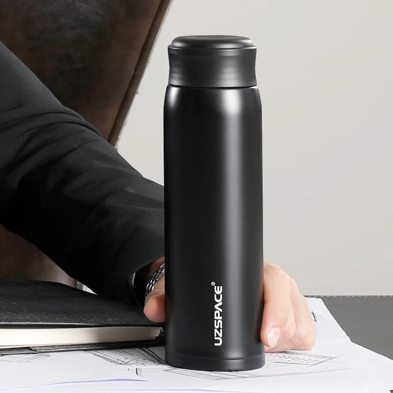 New 316 Stainless Steel thermo Vacuum Flask Portable Car Water Cup Business Mug Leakproof Simple Student Tea filter bottle 500ml