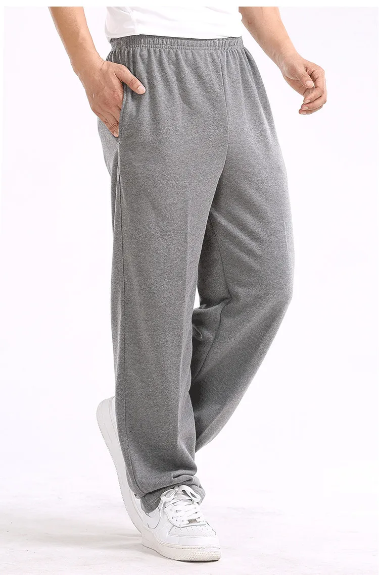 spring autumn Men Baggy loose sweatPants Men Trousers Solid Color Elastic Cotton Casual straight Pants