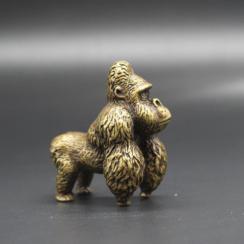 Solid Brass Ornament Gorilla Pure Copper Office Desktop Ornaments Orangutan Home Decoration Crafts Gift