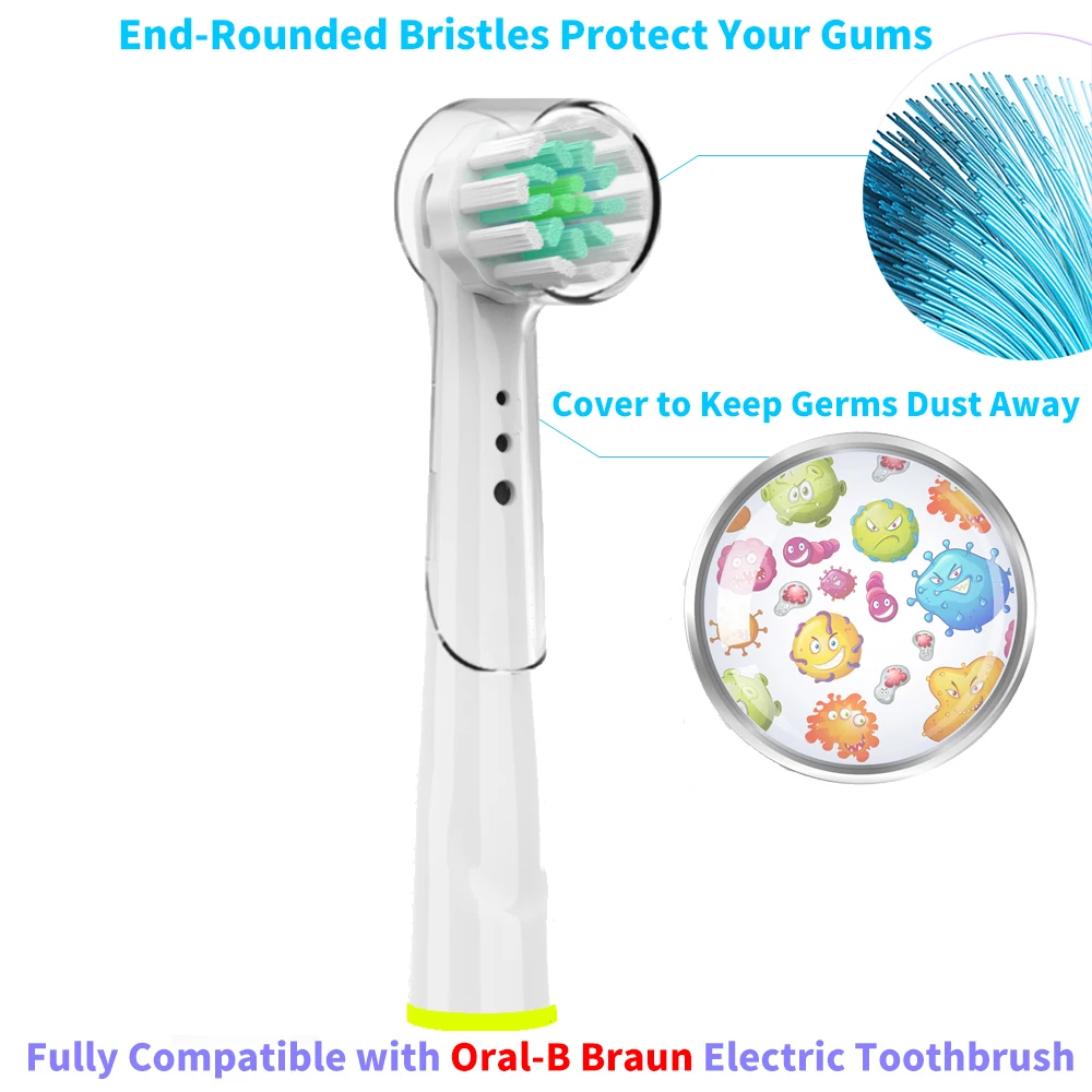 4 قطعة لينة استبدال فرشاة الأسنان رؤساء مع قبعات ل أورال-B فرشاة الأسنان رؤساء مسبقا الطاقة/برو الصحة فرشاة الأسنان الكهربائية رؤساء