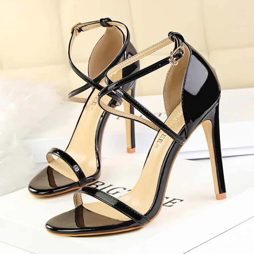 

BIGTREE Shoes Buckle Strap High Heels 2021 New Women Heels Sandals Stiletto 11cm Sexy Heels Party Shoes Women Pumps Ladies Shoes