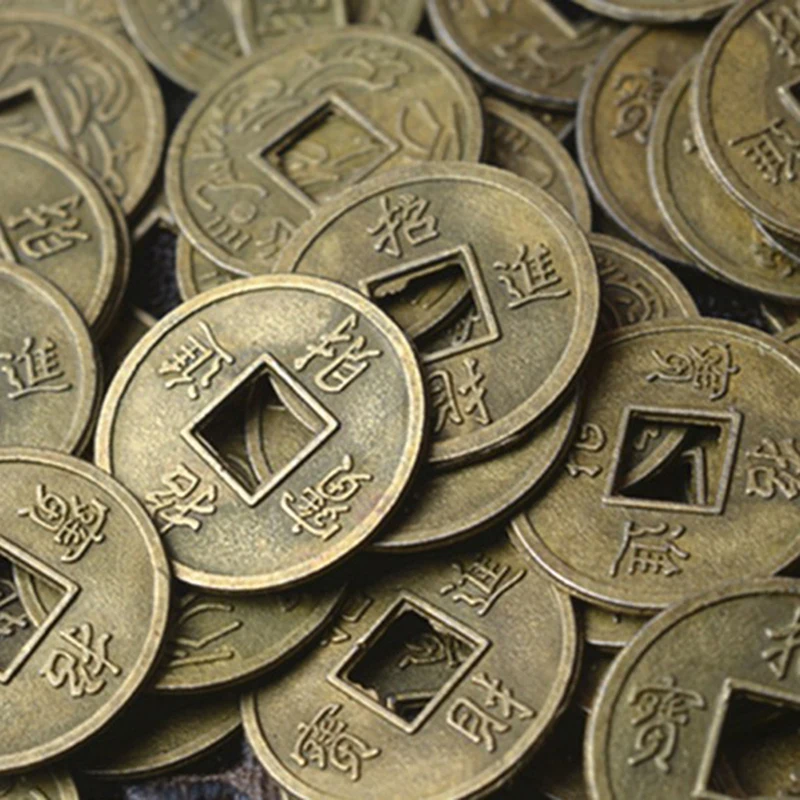 100Pcs Chinese Feng Shui Lucky Ching/Ancient Coins Set Educational Ten Emperors Antique Fortune Money Coin Jewelry Findings DIY
