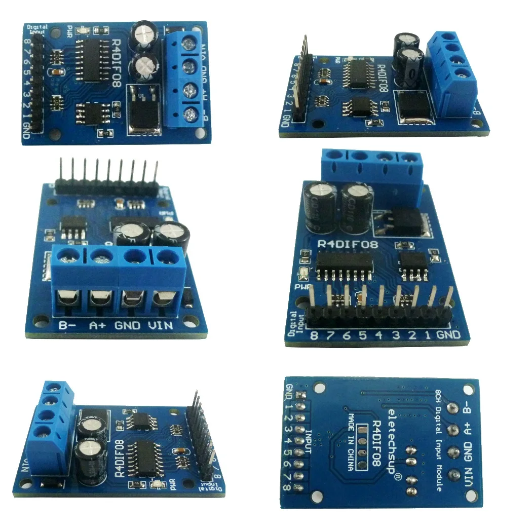 

5PCS R4DIF08 8 bit Digital Switch TTL LvTTL CMOS IO Input UART RS485 Modbus RTU Module for PLC Expand