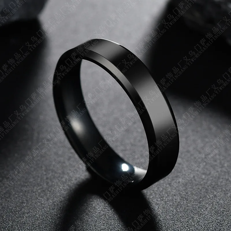 Custom Name Engrave Logo Glossy 6mm Mens Ring Size Stainless Steel Rings For Wholesale Lots Bulk Dropshipping