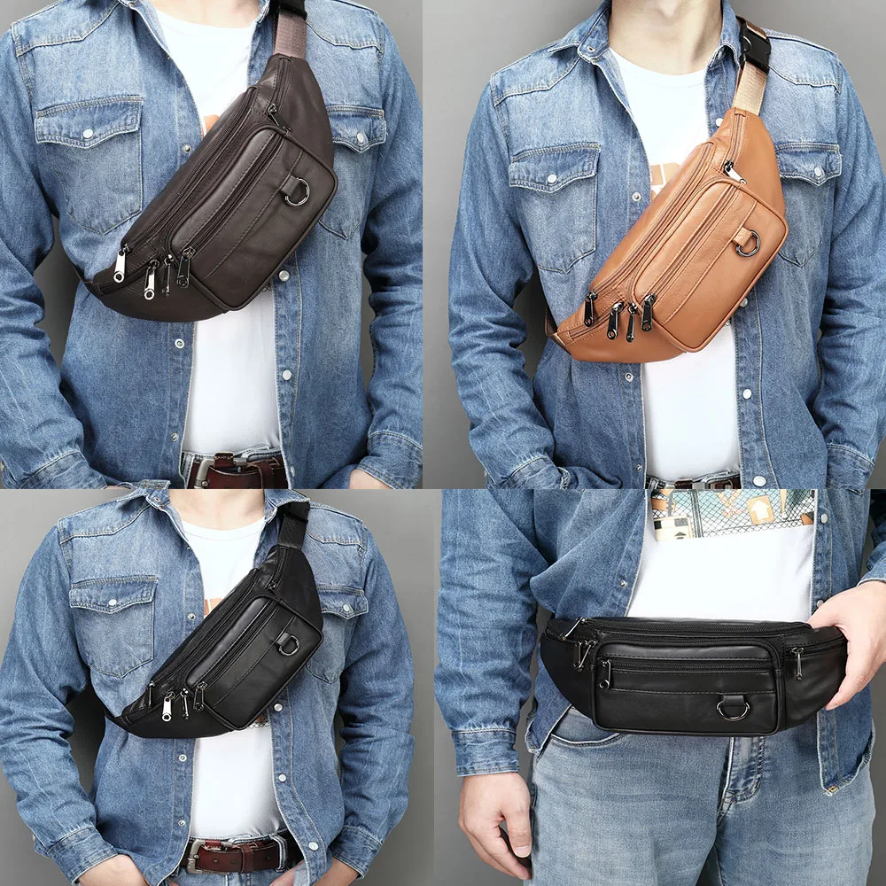 Westal Mannen Taille Tas Met Multi-Zakken Voor Telefoon Riem Tas Mannen Zwart Outdoor Reizen Taille Verpakking Riem pouch Tassen Borst Pakken 904