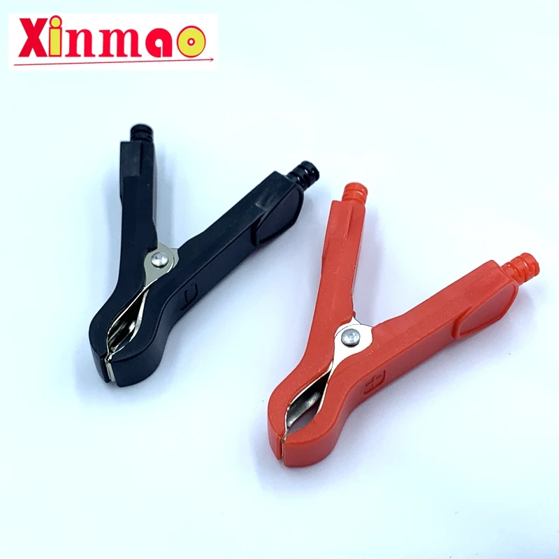 2PCS 50A fully closed alligator clip with fuse electrical test clamp full sheath battery clamp environmental plastic clip