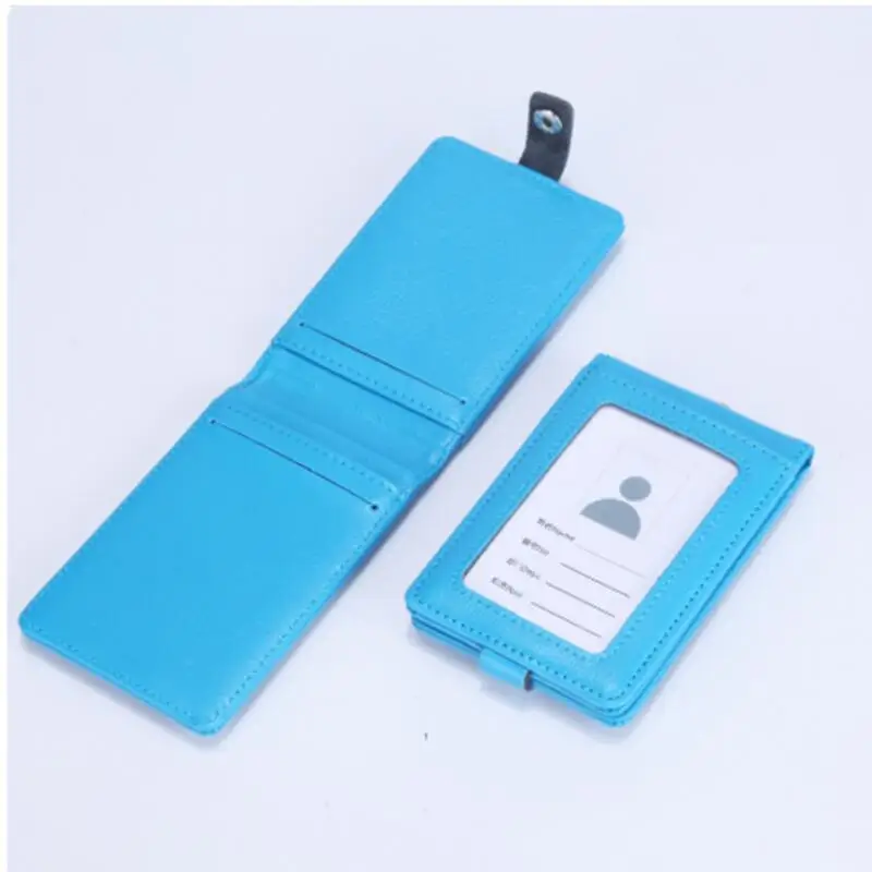 NEW Leather material card sleeve ID Badge Case Clear Bank Credit Card Badge Clip Badge Holder Accessories Id Card Holder