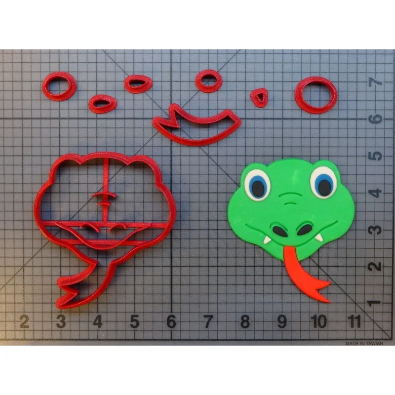 molluscs animal cute snake face snake dragon silhouette shape fondant cutters for decorated cake cupcake cookies 3D printed tool